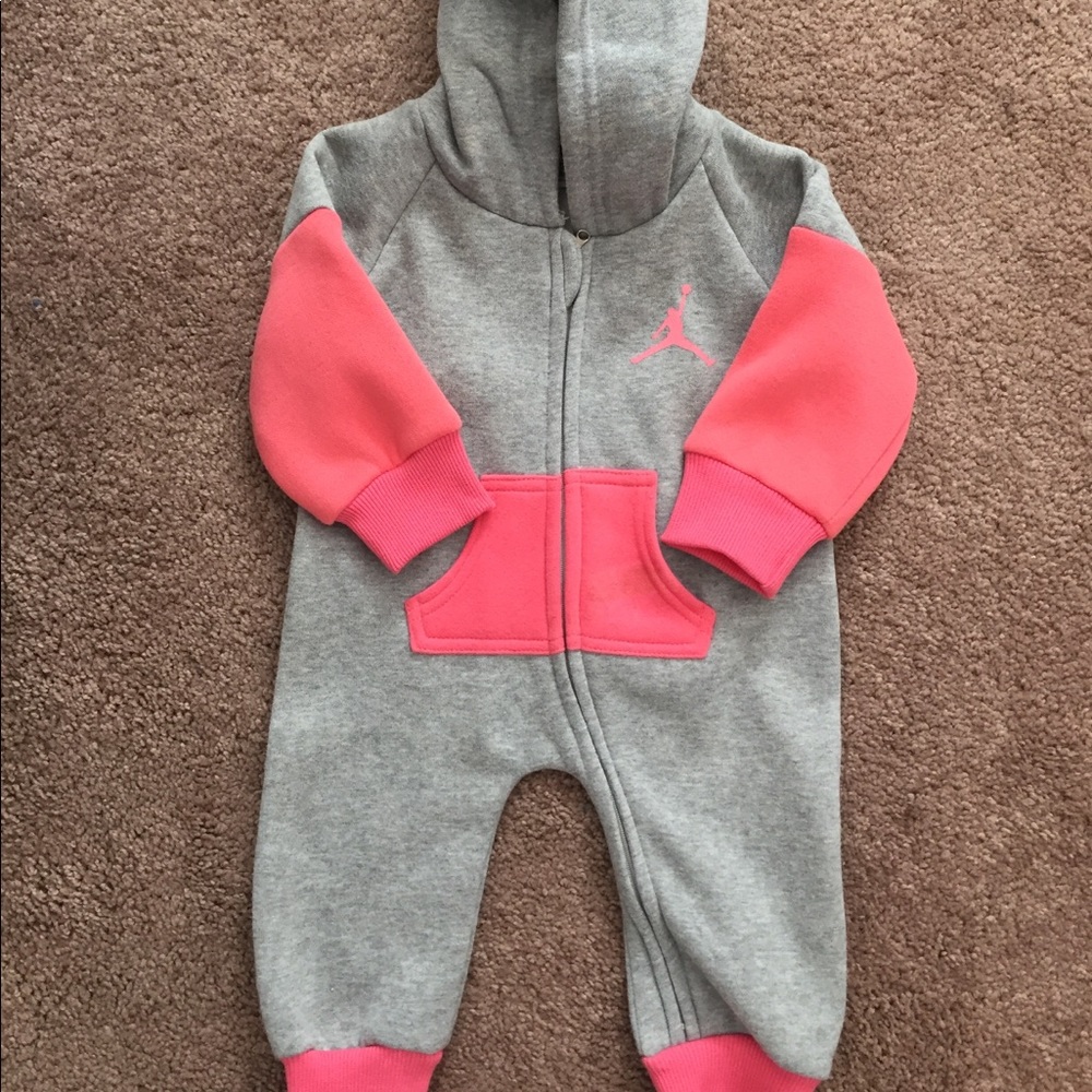 Baby Girl Jordan Zip-Up Onesie